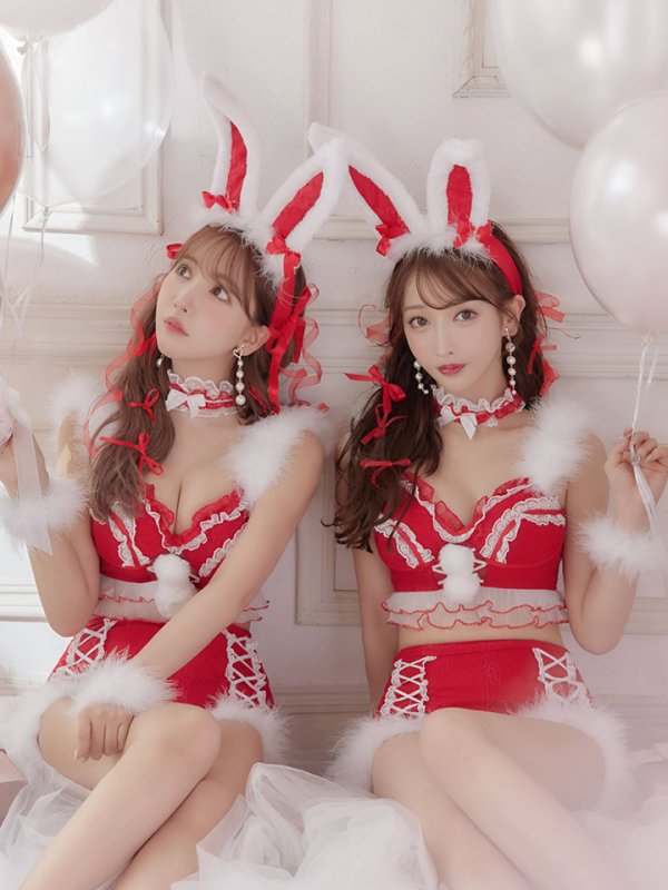 画像12: 【ノベルティ対象】【即日発送】【Malymoon x sugar コラボ】セットアップバニーサンタ【sugar nine サンタコス 8点セット】【S-Lサイズ/2カラー】[YMT]