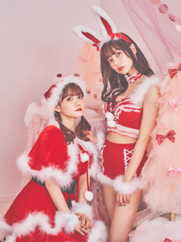 画像13: 【ノベルティ対象】【即日発送】セットアップバニーサンタ【sugar nine サンタコス 8点セット】【S-Lサイズ/2カラー】[YMT]