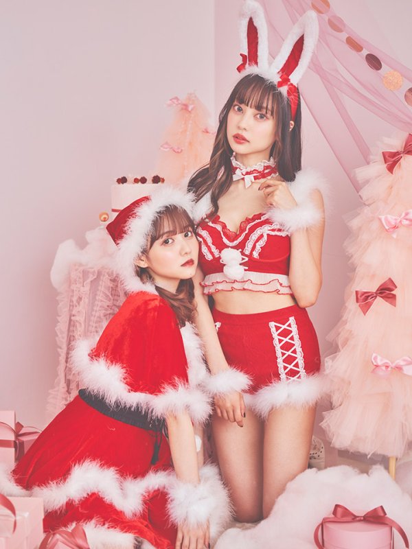 画像15: 【ノベルティ対象】【即日発送】セットアップバニーサンタ【sugar nine サンタコス 8点セット】【S-Lサイズ/2カラー】[YMT]