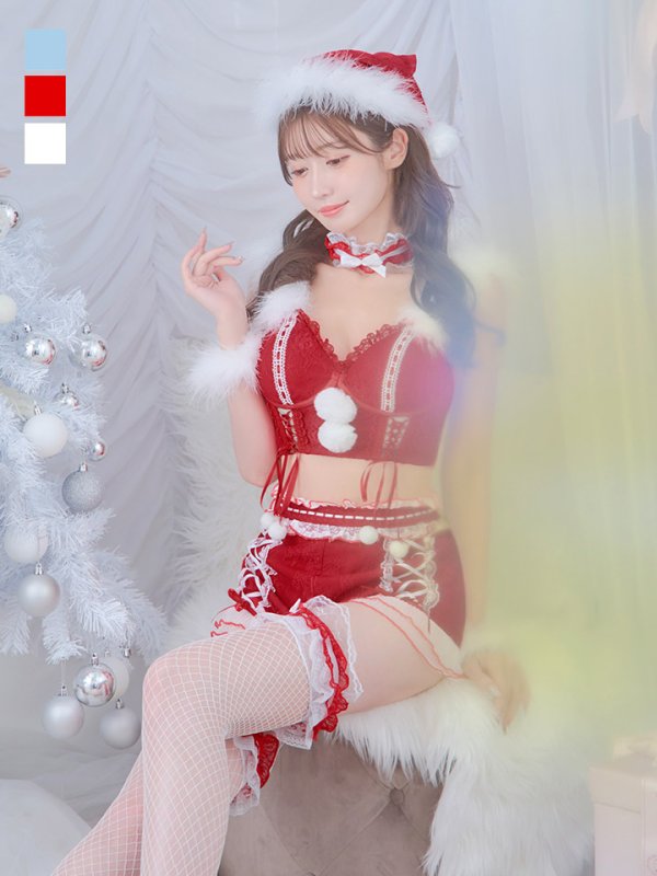 画像2: SALE!【sugar nine×マリームーンコラボ】【S-Mサイズ/3カラー】セットアップレースサンタコスプレ[YMT]