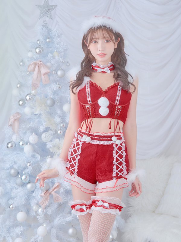 画像4: SALE!【sugar nine×マリームーンコラボ】【S-Mサイズ/3カラー】セットアップレースサンタコスプレ[YMT]
