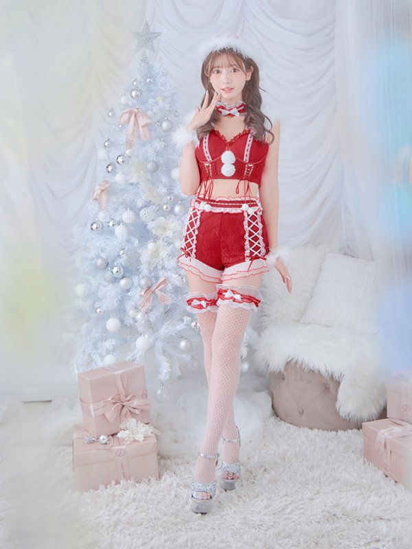 画像10: SALE!【sugar nine×マリームーンコラボ】【S-Mサイズ/3カラー】セットアップレースサンタコスプレ[YMT]