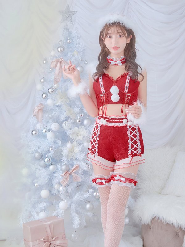 画像13: SALE!【sugar nine×マリームーンコラボ】【S-Mサイズ/3カラー】セットアップレースサンタコスプレ[YMT]