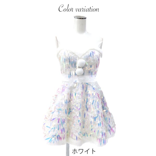 画像8: SALE!【X'mas5点セット】オーロラスパンコールベアトップフレアサンタコスプレ[YMT]