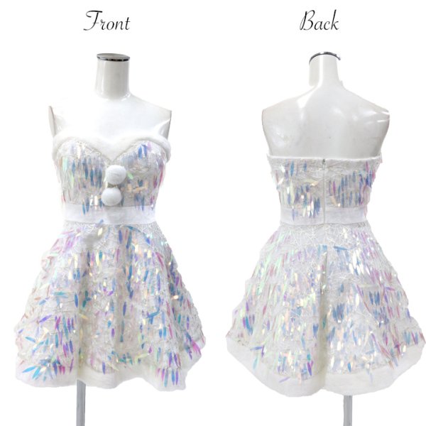 画像7: SALE!【X'mas5点セット】オーロラスパンコールベアトップフレアサンタコスプレ[YMT]