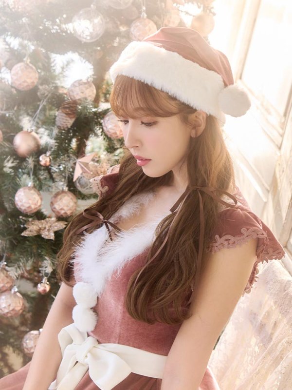 画像6: 【sugar nine サンタコス 5点セット】【S-XLサイズ/2カラー】フレアスリーブ刺繍レースフレアサンタ[OF03]