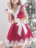 画像4: 【sugar nine サンタコス 5点セット】【S-XLサイズ/2カラー】フレアスリーブ刺繍レースフレアサンタ[YMT]