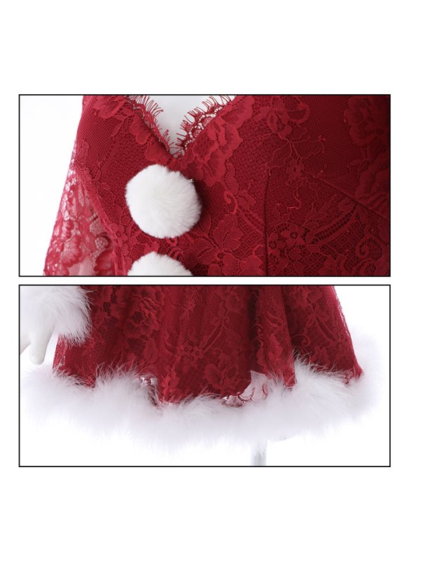 画像11: 【sugar nine サンタコス 6点セット】【S-XLサイズ/1カラー】総レースフレアサンタ[YMT]