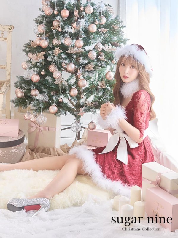 画像3: 【sugar nine サンタコス 6点セット】【S-XLサイズ/1カラー】総レースフレアサンタ[YMT]