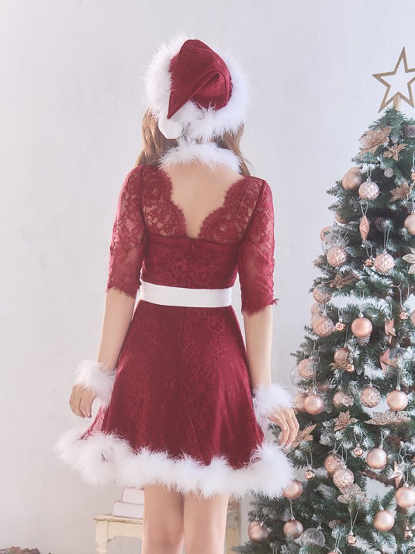 画像6: 【sugar nine サンタコス 6点セット】【S-XLサイズ/1カラー】総レースフレアサンタ[YMT]