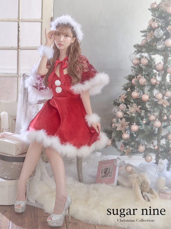 画像29: 【ノベルティ対象】【即日発送】【サンタコス 5点セット】【S-XLサイズ/3カラー】ポンチョ付きフレアサンタコスプレ[YMT]