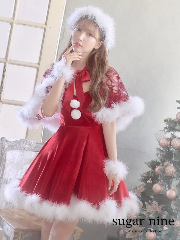 画像30: 【ノベルティ対象】【即日発送】【サンタコス 5点セット】【S-XLサイズ/3カラー】ポンチョ付きフレアサンタコスプレ[YMT]