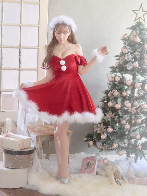 画像33: 【ノベルティ対象】【即日発送】【サンタコス 5点セット】【S-XLサイズ/3カラー】ポンチョ付きフレアサンタコスプレ[YMT]