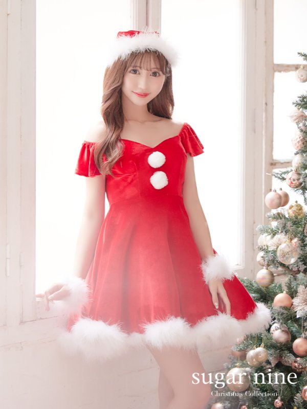 画像3: 【ノベルティ対象】【即日発送】【sugar nine サンタコス 5点セット】【S-XLサイズ/3カラー】ポンチョ付きフレアサンタコスプレ[YMT]