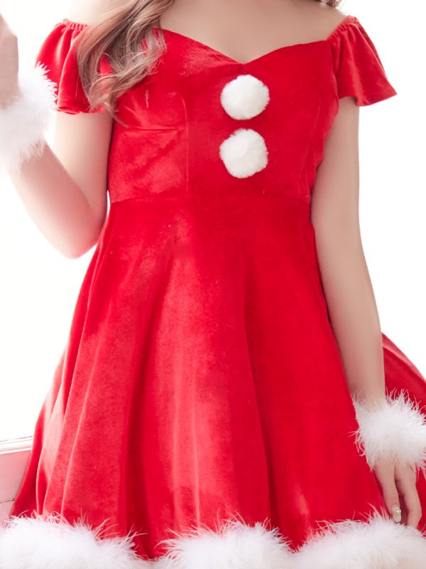 画像4: 【ノベルティ対象】【即日発送】【sugar nine サンタコス 5点セット】【S-XLサイズ/3カラー】ポンチョ付きフレアサンタコスプレ[YMT]