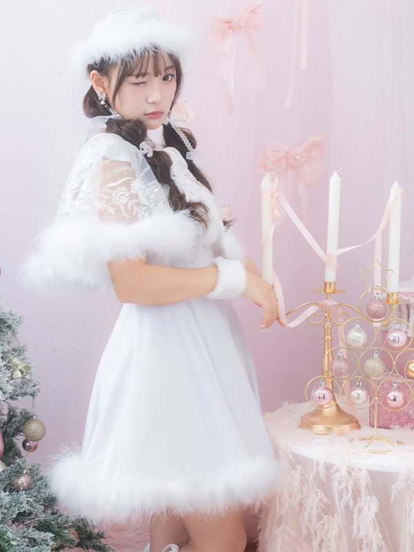 画像9: 【ノベルティ対象】【即日発送】【サンタコス 5点セット】【S-XLサイズ/3カラー】ポンチョ付きフレアサンタコスプレ[YMT]