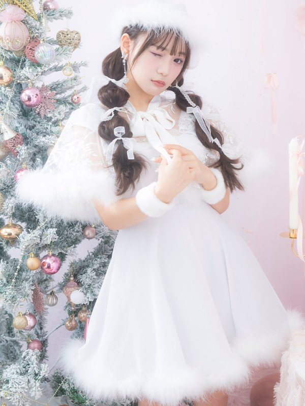 画像11: 【ノベルティ対象】【即日発送】【サンタコス 5点セット】【S-XLサイズ/3カラー】ポンチョ付きフレアサンタコスプレ[YMT]