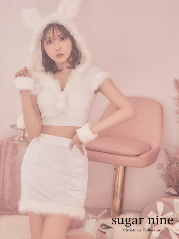 画像4: 【即日発送！】【XS-XLサイズ/3カラー】セットアップベロアホワイトバニーサンタコスプレ[YMT]