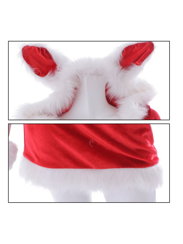 画像25: 【即日発送！】【XS-XLサイズ/3カラー】セットアップベロアホワイトバニーサンタコスプレ[YMT]