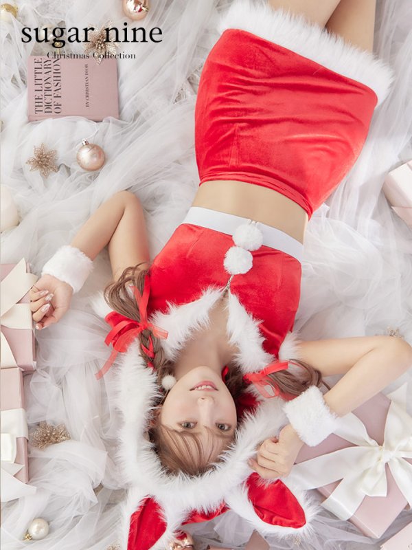 画像18: 【即日発送！】【XS-XLサイズ/3カラー】セットアップベロアホワイトバニーサンタコスプレ[YMT]