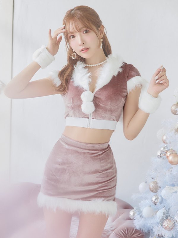 画像14: 【即日発送！】【XS-XLサイズ/3カラー】セットアップベロアホワイトバニーサンタコスプレ[YMT]