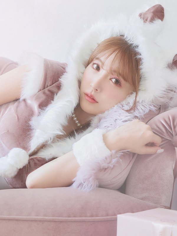 画像8: 【即日発送！】【XS-XLサイズ/3カラー】ベロアフードバニーセットアップサンタコスプレ[YMT]