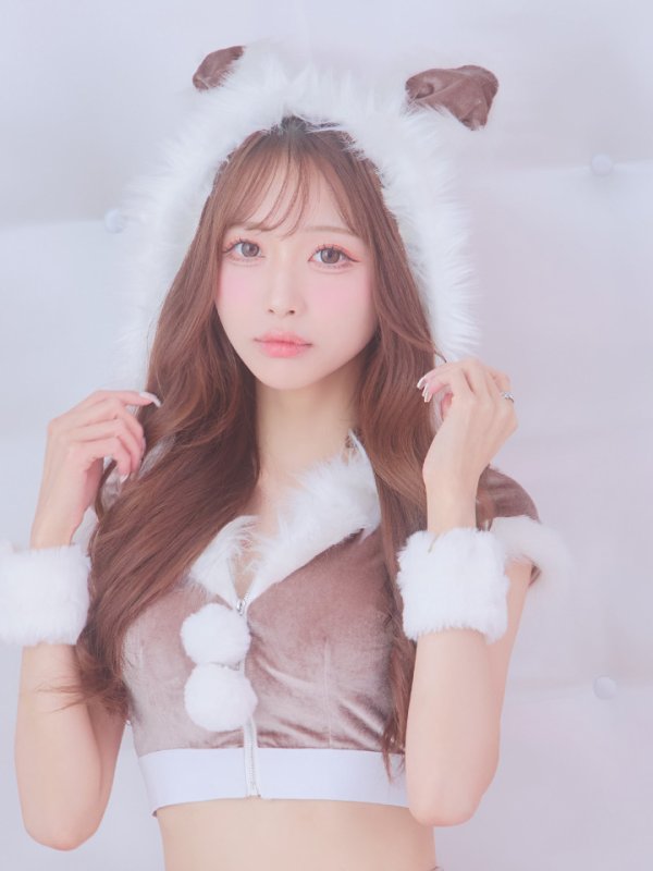 画像13: 【即日発送！】【XS-XLサイズ/3カラー】ベロアフードバニーセットアップサンタコスプレ[YMT]