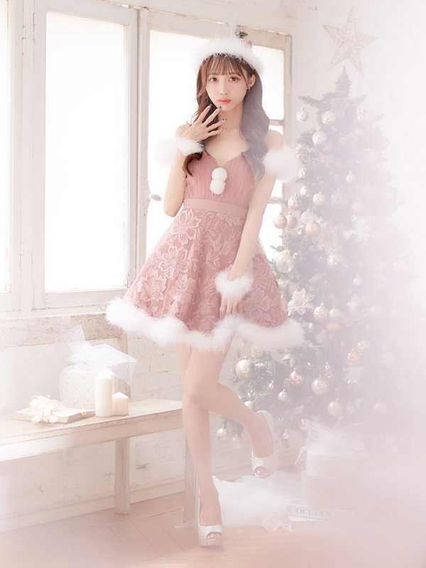 画像7: SALE!ファーショルダー/ スパンコールチュール/ 刺繍レースフレアサンタ【sugar nine サンタコス 4点セット】【S-XLサイズ/2カラー】[YMT]