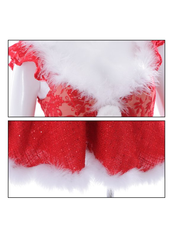 画像11: SALE!ショートフリルスリーブ/ ツイードフレアサンタ【sugar nine サンタコス 4点セット】【S-XLサイズ/1カラー】[YMT]