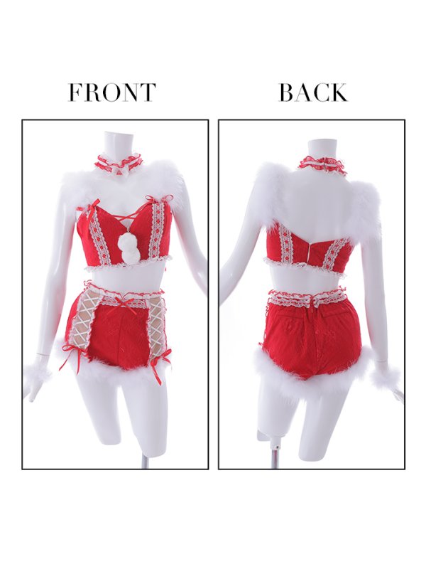 画像10: SALE!ファーショルダー/ 編み上げレース切り替え/ セットアップサンタ【sugar nine サンタコス 7点セット】【S-Lサイズ/1カラー】[YMT]