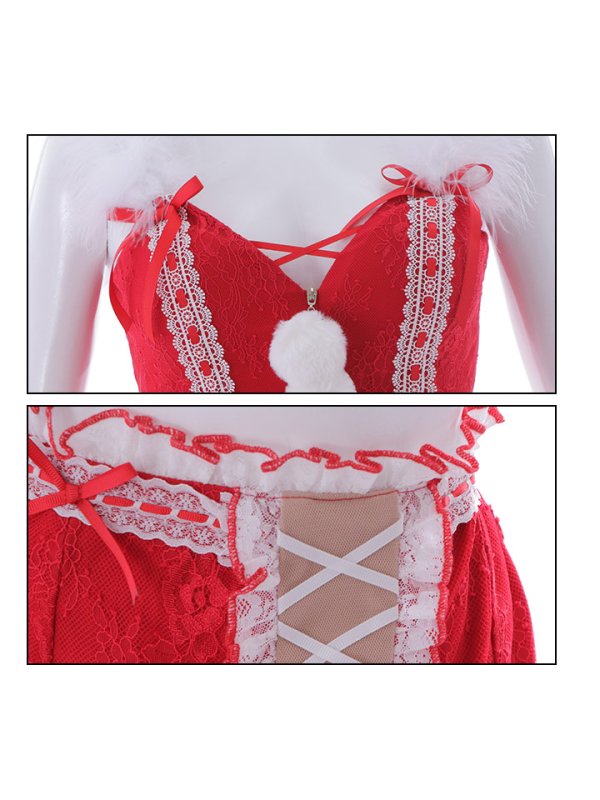 画像11: SALE!ファーショルダー/ 編み上げレース切り替え/ セットアップサンタ【sugar nine サンタコス 7点セット】【S-Lサイズ/1カラー】[YMT]