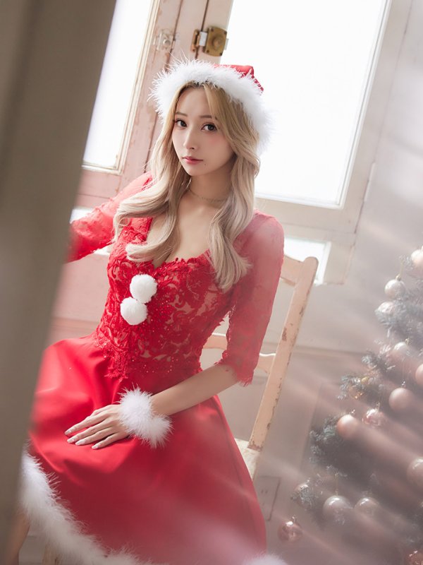 画像7: SALE!刺繍レースフレアサンタ【sugar nine サンタコス 4点セット】【S-Lサイズ/2カラー】[YMT]