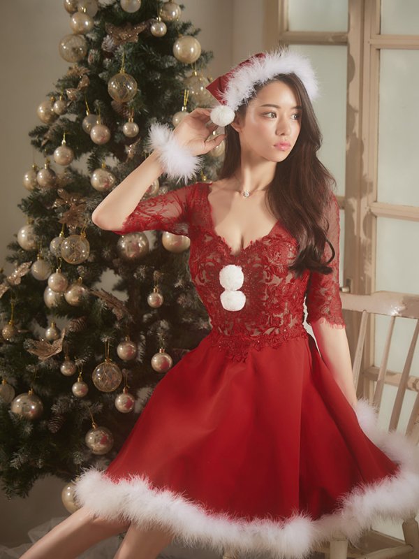 画像19: SALE!刺繍レースフレアサンタ【sugar nine サンタコス 4点セット】【S-Lサイズ/2カラー】[YMT]