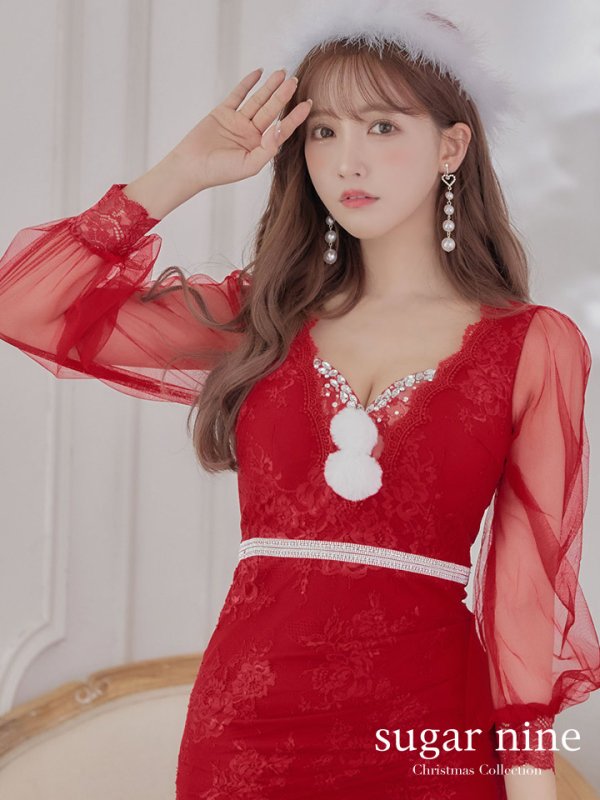 画像3: SALE!総レースチュールロングスリーブサンタ【sugar nine サンタコス 3点セット】【S-Lサイズ/1カラー】[YMT]