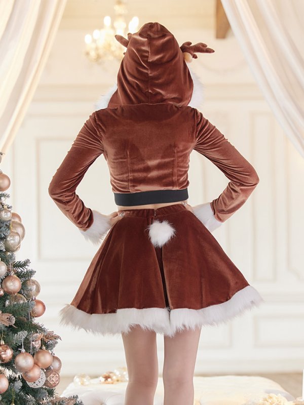 画像6: 【即日発送】フード/ トナカイ/  セットアップ/ フレアサンタ【sugar nine サンタコス 4点セット】【S-Lサイズ/1カラー】[YMT]