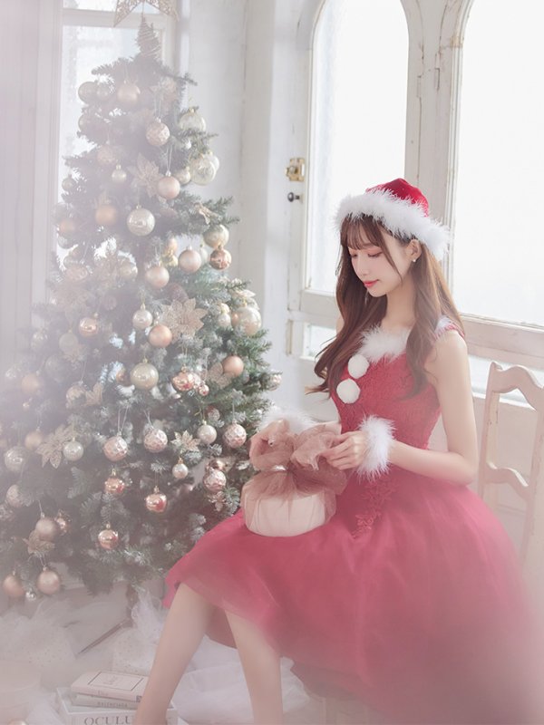 画像8: SALE!ケミカルレースチュールドレスワンピースフレアサンタ【sugar nine サンタコス 4点セット】【S-Lサイズ/1カラー】[YMT]