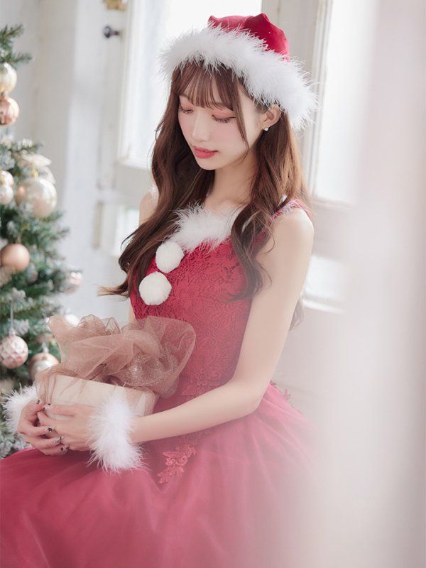 画像9: SALE!ケミカルレースチュールドレスワンピースフレアサンタ【sugar nine サンタコス 4点セット】【S-Lサイズ/1カラー】[YMT]