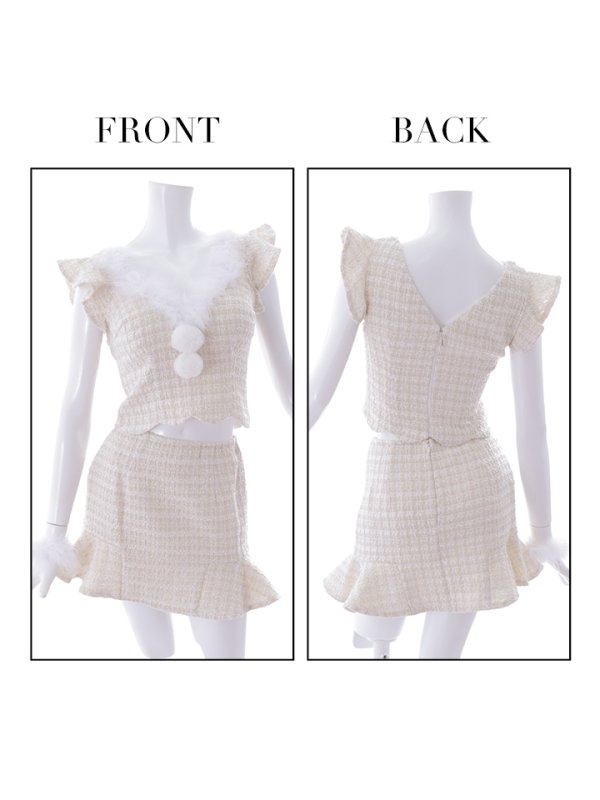 画像41: 【ノベルティ対象】【即日発送】ツイード/ セットアップ/ マーメイドフレアミニドレスサンタ【サンタコス 5点セット】【XS-Mサイズ/4カラー】[YMT]