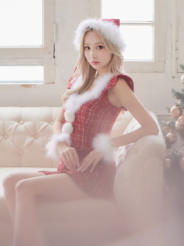 画像17: 【ノベルティ対象】【即日発送】ツイード/ セットアップ/ マーメイドフレアミニドレスサンタ【sugar nine サンタコス 5点セット】【XS-Mサイズ/4カラー】[YMT]