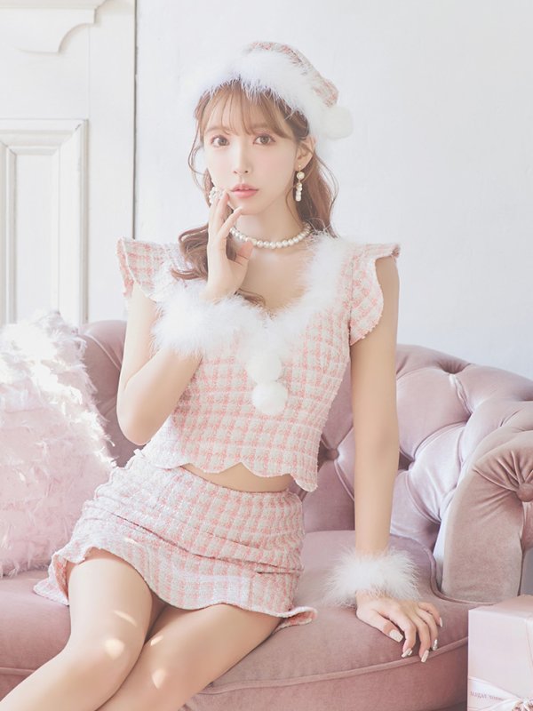 画像18: 【ノベルティ対象】【即日発送】ツイード/ セットアップ/ マーメイドフレアミニドレスサンタ【sugar nine サンタコス 5点セット】【XS-Mサイズ/4カラー】[YMT]