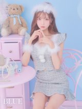 【即日発送】ツイード/ セットアップ/ マーメイドフレアミニドレスサンタ【サンタコス 5点セット】【XS-Mサイズ/4カラー】[YMT]