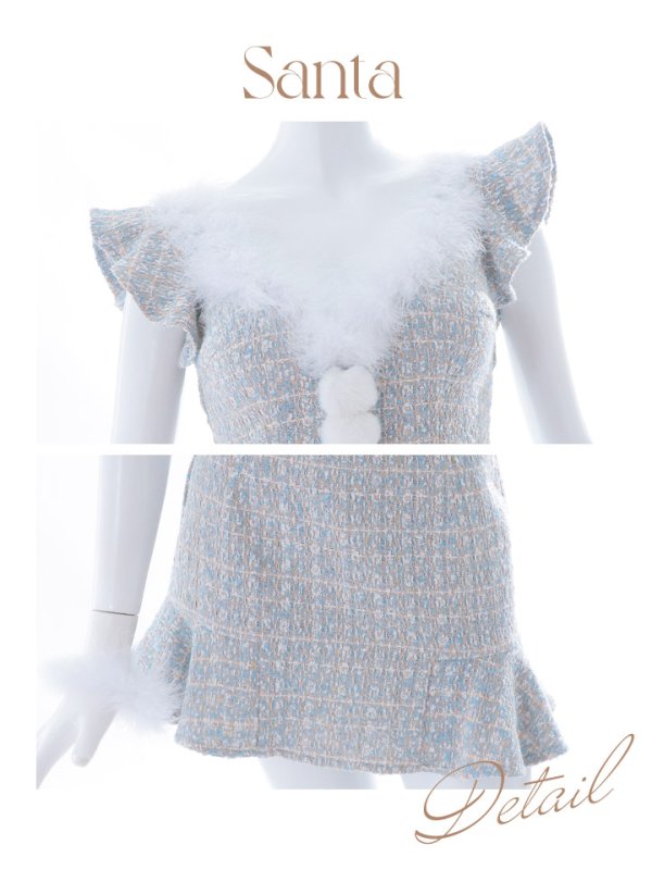 画像36: 【ノベルティ対象】【即日発送】ツイード/ セットアップ/ マーメイドフレアミニドレスサンタ【sugar nine サンタコス 5点セット】【XS-Mサイズ/4カラー】[YMT]