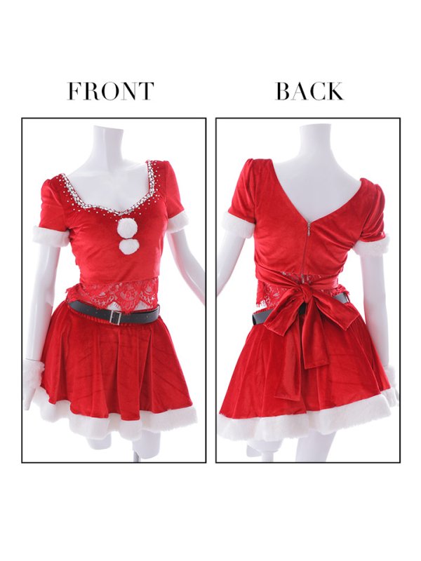 画像27: SALE!バックリボンセットアップミニ丈フレアサンタ【sugar nine サンタコス 6点セット】【XS-Mサイズ/1カラー】[YMT]