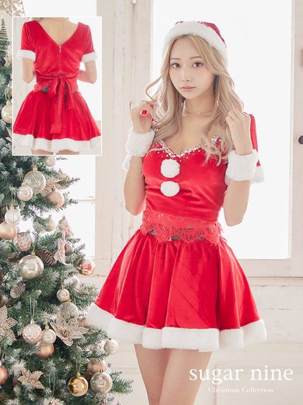 画像3: SALE!バックリボンセットアップミニ丈フレアサンタ【sugar nine サンタコス 6点セット】【XS-Mサイズ/1カラー】[YMT]