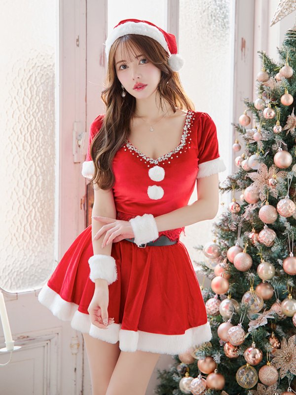 画像19: SALE!バックリボンセットアップミニ丈フレアサンタ【sugar nine サンタコス 6点セット】【XS-Mサイズ/1カラー】[YMT]