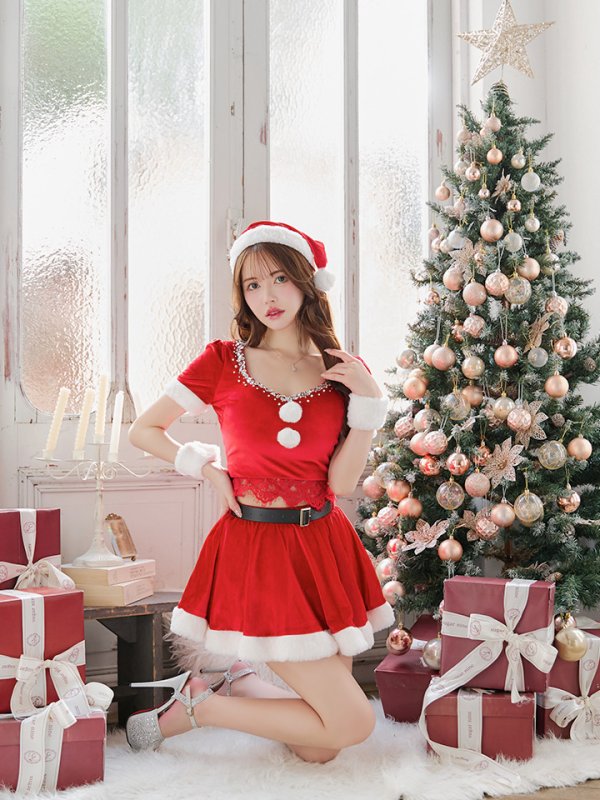 画像25: SALE!バックリボンセットアップミニ丈フレアサンタ【sugar nine サンタコス 6点セット】【XS-Mサイズ/1カラー】[YMT]