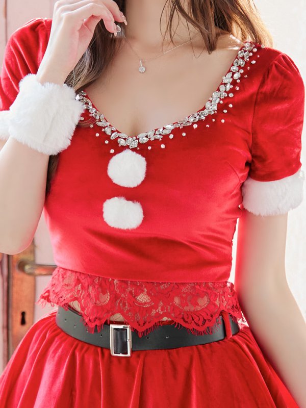 画像15: SALE!バックリボンセットアップミニ丈フレアサンタ【sugar nine サンタコス 6点セット】【XS-Mサイズ/1カラー】[YMT]