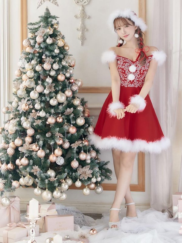 画像22: SALE!高級ライン☆ゴージャスビジュー刺繍フレアサンタ【sugar nine サンタコス 4点セット】【S-Mサイズ/1カラー】[OF04]