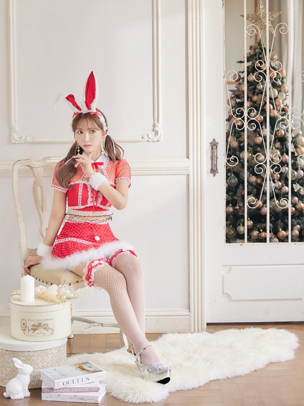 画像9: SALE!ドットチュール/ バニー/ セットアップサンタ（SS088YN-Socks）【sugar nine サンタコス 5点セット】【XS-Lサイズ/1カラー】[YMT]