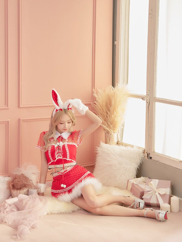 画像7: SALE!ドットチュール/ バニー/ セットアップサンタ（SS088YN-Socks）【sugar nine サンタコス 5点セット】【XS-Lサイズ/1カラー】[YMT]